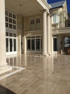 Polished marble external floor